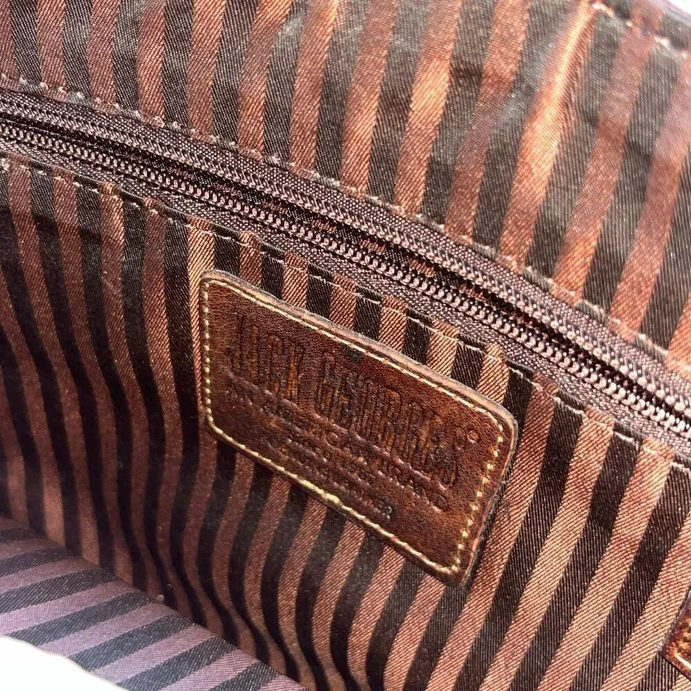 JACK GEORGES Brandy Embossed Flap Leather Crossbody Purse Bag